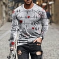 thumbnail image 2 of fartey 2024 Valentine's Day Tops for Men Plus Size Love Heart Print Funny Casual T-shirts Tunic Comfort Long Sleeved Fashion Top Lightweight Round Neck Workout Hipster Shirts, S-5XL, 2 of 5