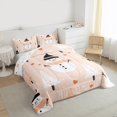 thumbnail image 3 of Manfei Kawaii Orange Snowman Full Size Comforter Sets for Kids, Rustic Xmas Tree Bedding Comforter Set, Merry Christmas Reversible Bedding Sets, Super Cozy Room Decor, 3-Piece, 3 of 8