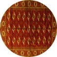 thumbnail image 1 of Ahgly Company Machine Washable Indoor Round Persian Yellow Traditional Area Rugs, 5' Round, 1 of 4