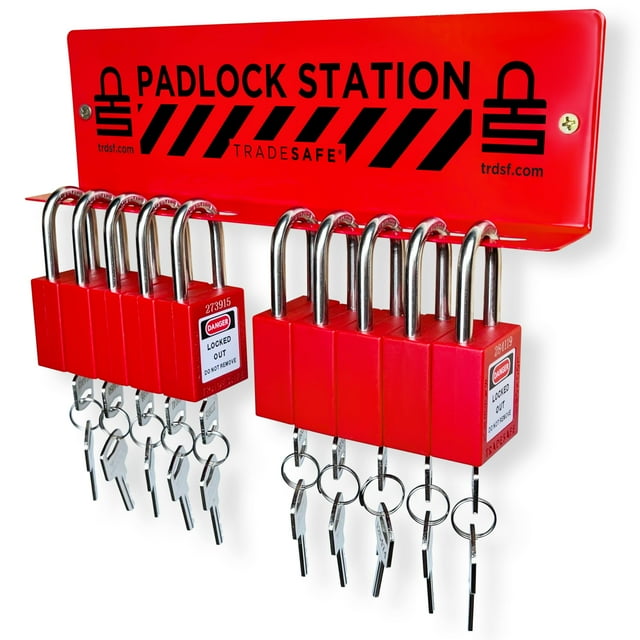 Lockout Tagout Lockout Locks Station TRADESAFE Loto con 10 candados