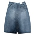 thumbnail image 4 of MIXUE Skirts For Women Summer Solid Color A Line Loose Fit Casual Denim Skirt Daily-Wear,Blue,XL, 4 of 5