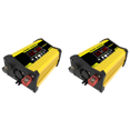 thumbnail image 1 of 2X DC 12V to AC 220V 4000W Car Inverter LED Display Multifunction 2 USB Power Converter Charger Adapter,2 x Power Inverter 4 x Battery Clip 2 x 12V Power supply Plug 2 x English Manual,Yellow, 1 of 5
