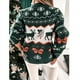 thumbnail image 5 of Suéter europeo y americano para mujer, suéter largo holgado con cuello redondo y jacquard navideño de Independent Station, 5 of 5