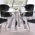 thumbnail image 2 of Alaia Round 51-inch Clear Glass Top Dining Table Chrome, 2 of 7