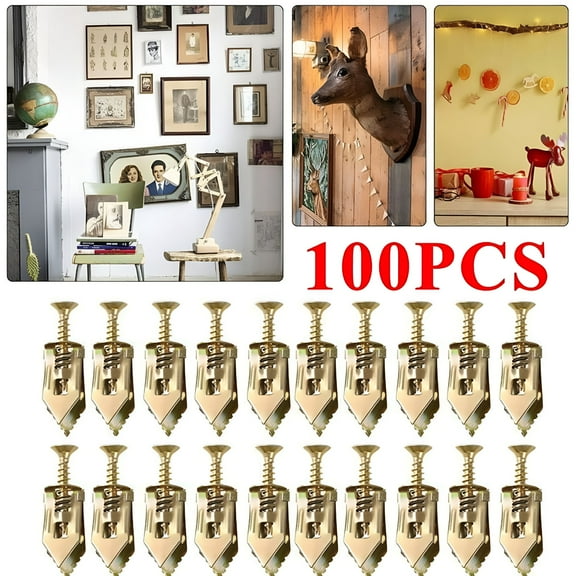 TALENO 100 Pcs Self Drilling Drywall Anchors with Screws Kit,No Drill Needed,Hollow Wall Anchor Expansion Kit