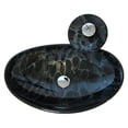thumbnail image 6 of Novatto  Tartaruga Oval Glass Vessel Bathroom Sink Set, Chrome, 6 of 7