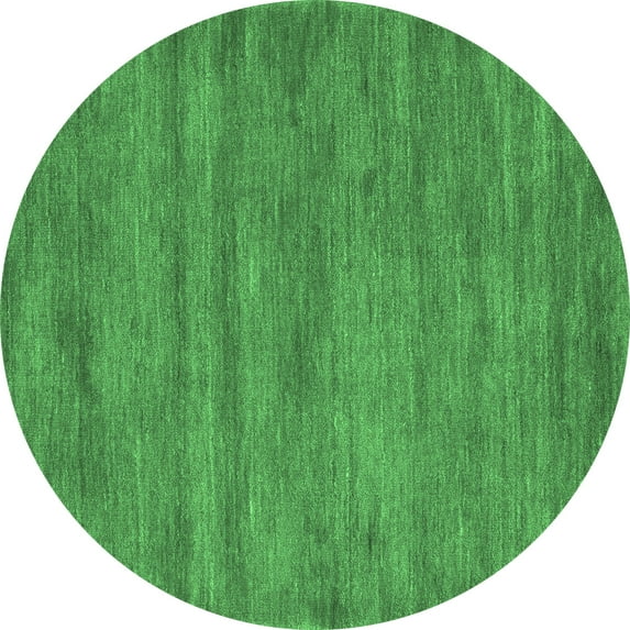 Ahgly Company Indoor Round Abstract Emerald Green Contemporary Area Rugs, 4' Round