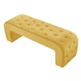thumbnail image 2 of Inspired Home Zoee Velvet Bench, Button Tufted, Yellow, 2 of 5