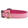 Up Country Pink Gingham Dog Collar, Medium (12 To 18 Inches) 1 Inch Wide Width