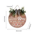 thumbnail image 6 of Hope You Like Dogs Wooden Sign with Paw Bow Rustic Farmhouse Wall Hanging Wreath for Front Door Home Outdoor Decorations, 6 of 17