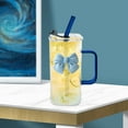 thumbnail image 6 of Cinvoph Water Juise Glasses, Bottle Cups with Lid and Straw, Everyday Drinking Glass, Blue, 6 of 6