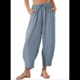 thumbnail image 1 of Pantalones Rectos Casuales Holgados de Algodón y , Color Azul , Talla L, 1 of 5