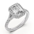 thumbnail image 2 of Ammo Jewel Emerald Cut Diamond Halo Engagement Ring - 2.1 Ct Lab-Created Simulated Diamond Rings - 14K White Gold Plated Ring - Perfect for Proposal - Gift for Her - Women's Engagement Jewelry, 2 of 3