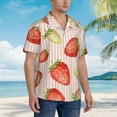 thumbnail image 5 of Easygdp Strawberries Men's Hawaiian Shirts Print Lapel Short Sleeve for Beach, vacation, party, casual occasions - Large, 5 of 9