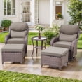thumbnail image 2 of Jentlehouse Outdoor Patio Furniture Set,Outdoor Swivel Rocker Chair with Ottomans & Side Table,Rattan Conversation Set for Balcony Garden Porch, 2 of 12