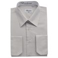 thumbnail image 3 of Berlioni Italy Men's Convertible Cuff Solid Long Sleeve Dress Shirt Silver, 3 of 3