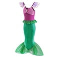 thumbnail image 4 of Disfraz de princesa Ariel de La Sirenita de Disney, vestido morado para niñas, disfraz de cosplay para niños, fiesta de cumpleaños de carnaval, vestido de sirena, 4 of 5