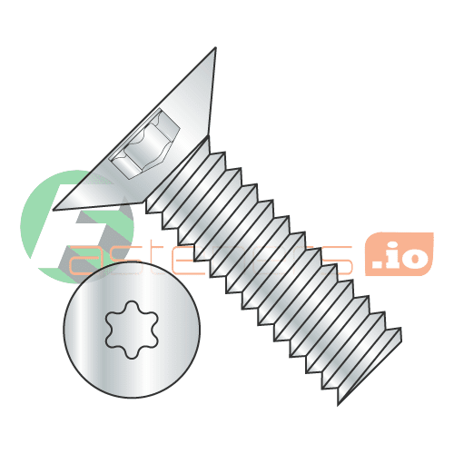 6-32 x 1/4" Machine Screws / Six-Lobe (Torx) / Flat 100 Head / Steel / Zinc (Quantity: 10,000 pcs)