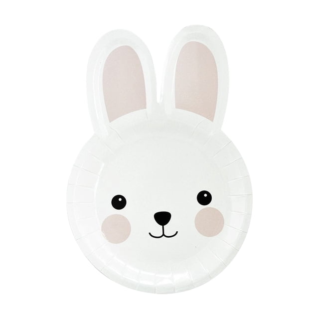 Guest Bunny Easter Disposable Tableware Set, Paper Plates Napkins Cups Cutlery, Festive Design for Easter Kids Birthday Picnic