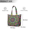 thumbnail image 4 of Psychedelic Trippy Mala Travel Bag Healing Energy Duffel with Geometric Pattern, Relaxation Meditation Inspired Weekender Tote, 4 of 5