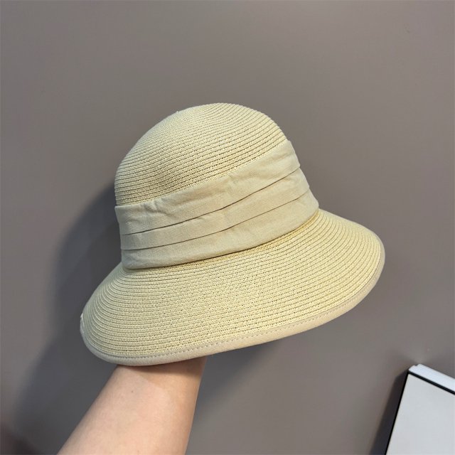 LinYooLi Summer Straw Woven Diamond Lettered Fisherman's Hat, Women's Sun Shading And Sun Protection Straw Hat, Beach Vacation Versatile Beach Hat Trend