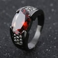 thumbnail image 6 of AYYUFE Man Cool Big Red Rhinestone Inlaid Finger Ring Jewelry Gift Size 8-12 Alloy, Rhinestone Beige, 6 of 7