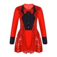 thumbnail image 3 of Alvivi Girls Long Sleeve Shiny Sequins Modern Jazz Dance Costume Gymnastics Leotard Red 4, 3 of 7