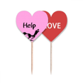 thumbnail image 1 of Dying Animal Whine Help Art Deco  Fashion Toothpick Flag LOVE Heart Lable Cupcake Pick, 1 of 4