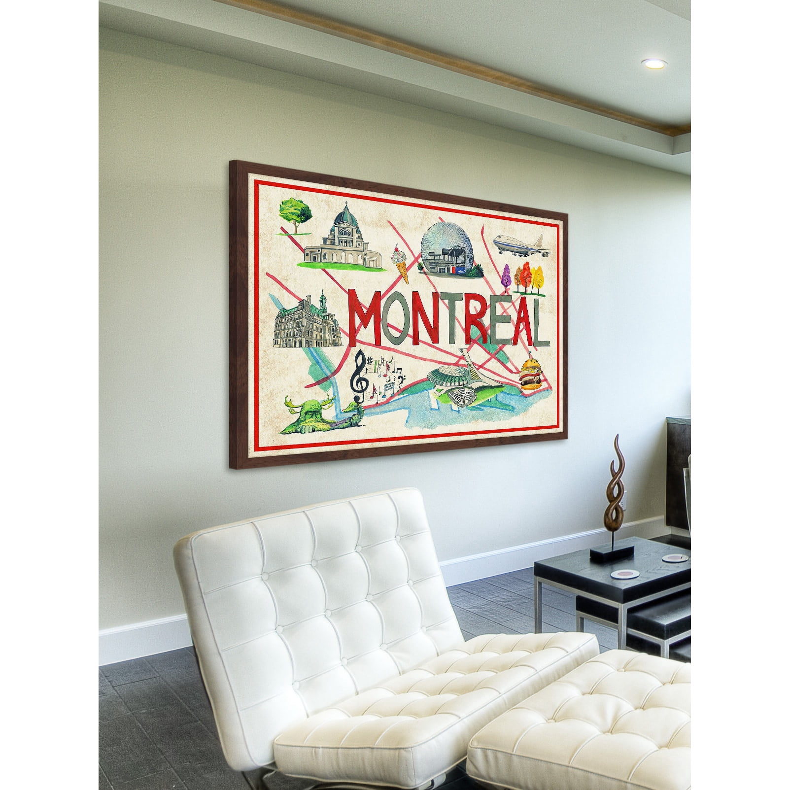 "Venez a Montreal - Antique" Framed Painting Print