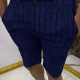 thumbnail image 3 of Turilly Plus Size Shorts for Men Stripe Casual Five-point Pants Suit Shorts with Pockets Button Pants, 3 of 6