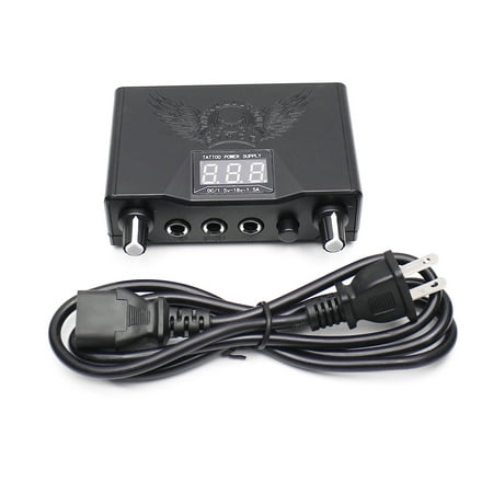 Professional Black Tattoo Power Supply Double Digital Display Permanent Makeup Tattoo Power Supplies Machine For Liner