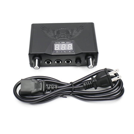 - Professional Black Tattoo Power Supply Double Digital Display Permanent Makeup Tattoo Power Supplies Machine For Liner Shader