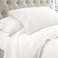 thumbnail image 1 of Benzara BM202400 Udine Queen Size Microfiber Sheet Set with Crochet Lace, White - 4 Piece, 1 of 1