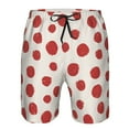 thumbnail image 4 of Yiaed Abstract Red Polka Dot Print Men's Swim Trunks with Lining Quick Dry Sports Shorts Beach Shorts Boardshorts-3X-Large, 4 of 5