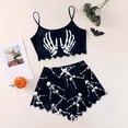 thumbnail image 2 of Weebloom Halloween Pajamas For Women Set Sleeveless Vest Shorts Set Casual Print Home Wear Sleepwear Nightwear Pjs Loungewear Dark Blue L, 2 of 5