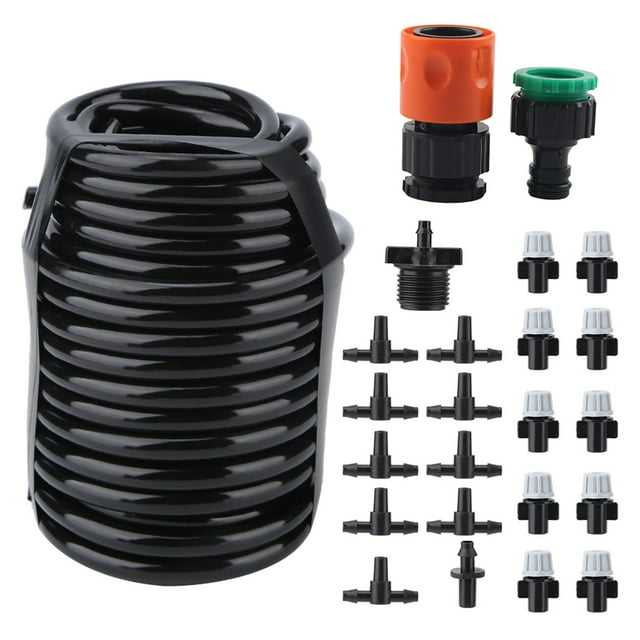 10m DIY Lawn Sprinkler Irrigation Auto Water Timer Plant Watering Garden Hose Set