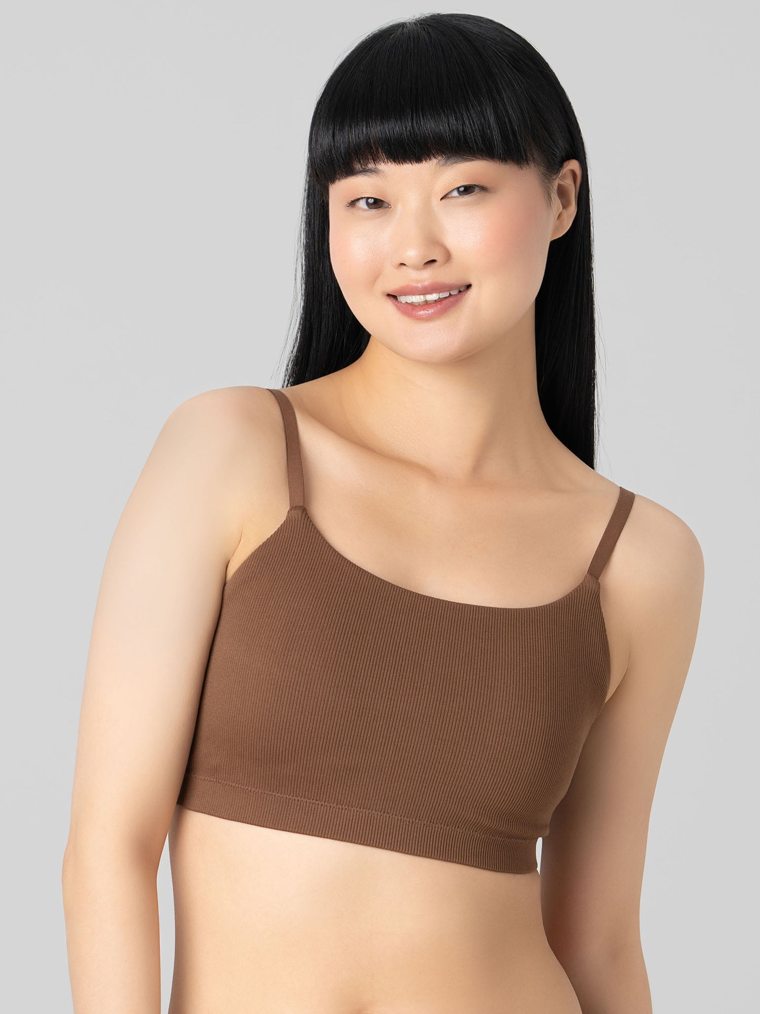 No Boundaries Seamless Ribbed Cami Bralette, Women’s and Women’s Plus, Sizes XS-3XL