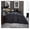 Black Solid, variant on Luxurious Palatial King/Super King Goose Down Comforter, 120 X 90 inches, UNIQUE White Pinch Pleat, 600 Thread Count, 100% Egyptian Cotton Cover, 85 Oz Fill Weight, 750 Fill Power