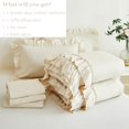 thumbnail image 4 of 5Pcs Beige Ruffled Comforter Set Queen Double-Layer Shabby Chic Bedding with Sheets, 4 of 7