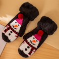 thumbnail image 4 of Winter Gloves for Women Thickened Velvet Knit Pattern Cute Warm Casual Mittens Christmas Gloves, 4 of 5