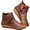 Brown, variant on huanledash Women Faux Leather Lace Up Low Heel Flat Ankle Boots Plush Liner Warm Shoes