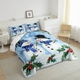 thumbnail image 3 of Feelyou 3D Snowman Queen Comforter Set for Kids, Merry Christmas Bedding Sets, Western Festival Reversible Bedding Comforter Set, Luxury Bedroom Decor,3 Pieces, 3 of 8