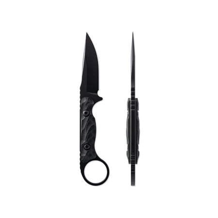 Toor Knives Jank Shank S Fixed Blade Knife 3 in CPM M4 Steel Drop Point Blade G10 Handle SoCom Black Black Hydro Static
