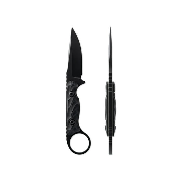 Toor Knives Jank Shank S Fixed Blade Knife, 3 in, CPM M4 Steel, Drop Point Blade, G10 Handle, SoCom Black, Black Hydro Static