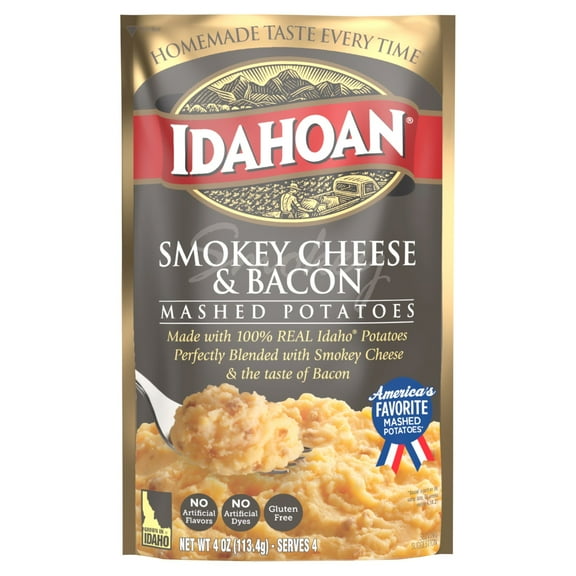 2 Pack - Idahoan Potatoes Mashed Smoky Cheese & Bacon 4 oz Package May Vary