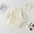 thumbnail image 2 of Aayomet Winter Rompers Baby Girl Baby Sweatshirt Romper Outfit Girl Boy Funny Letter Long Sleeve Bodysuit Fall Winter Clothes,Beige 12-18 Months, 2 of 3