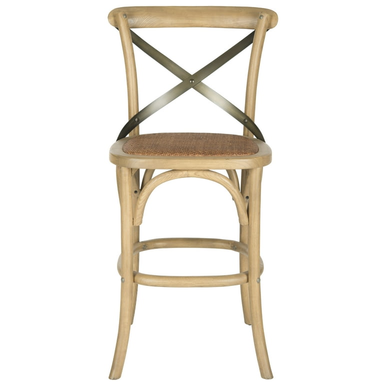SAFAVIEH Eleanor X Back Bistro Rustic Counter Stool with Footrest Weathered Oak Medium Brown Walmart