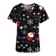 thumbnail image 4 of Pntutb Moda para mujer Camisetas de manga corta con cuello en V Uniforme de trabajo Estampado de Navidad con tops de blusa de bolsillo Pntutb Pntutb-5675, 4 of 5