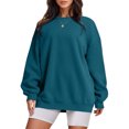 thumbnail image 3 of Vedolay Trendy Tops for Women Hoodies for Women Casual Long Sleeve Solid Lightweight Pullover Tops Loose Sweatshirt with Pocket,Blue XXL, 3 of 5