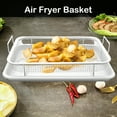 Stainless Steel Air Fryer Basket for Oven, 2 Pcs Crisper Tray and Basket 12.2 x 8.8 Inch